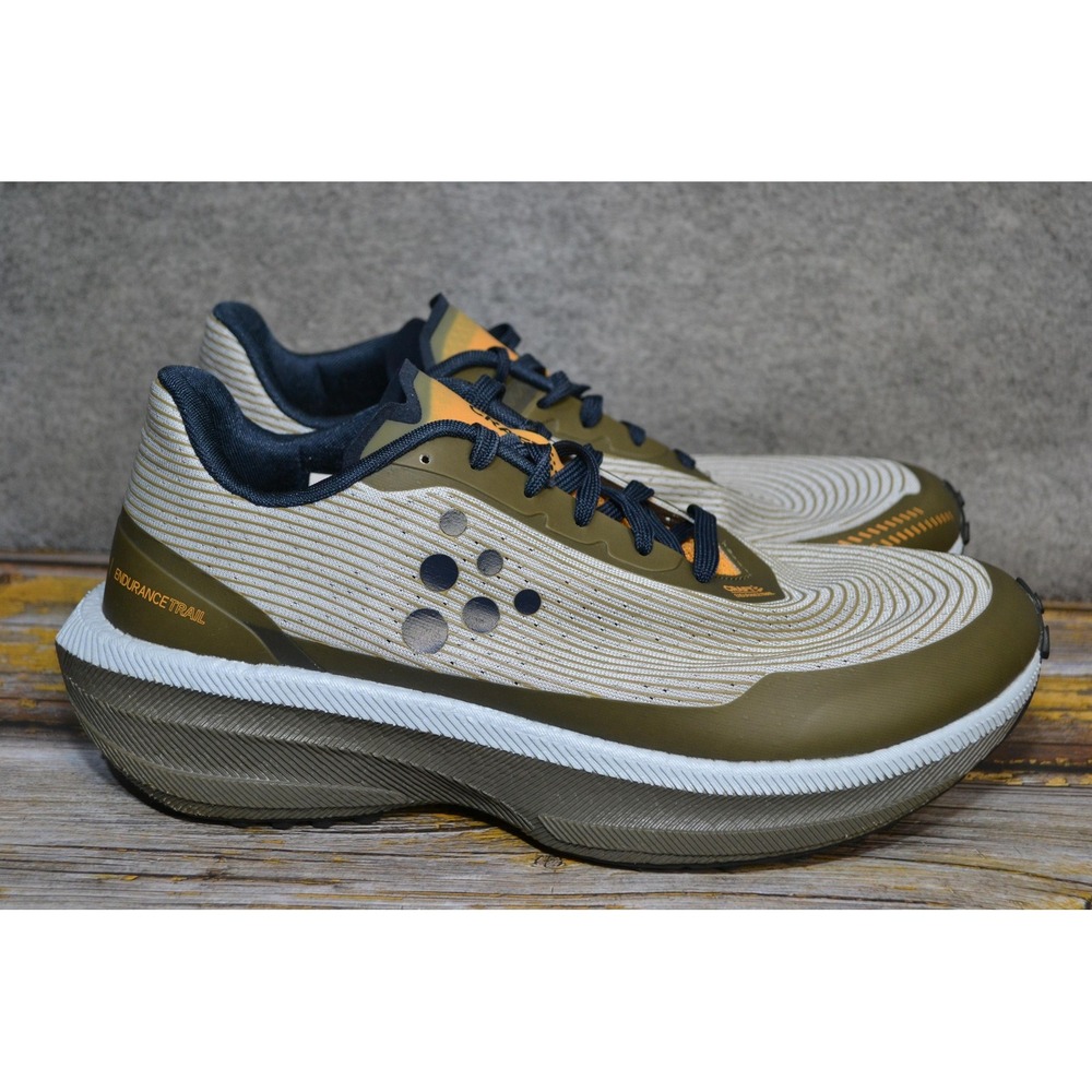 Craft Endurance Trail Shoes Mens 11 Olive Green Nylon Running Cushioned Sneakers